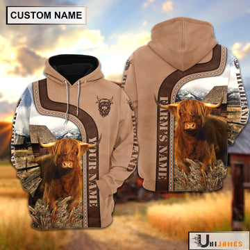Uni Personalized Name Highland Light Brown Hoodie