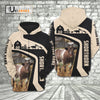 Uni Shorthorn Black White Custom Name 3D Hoodie