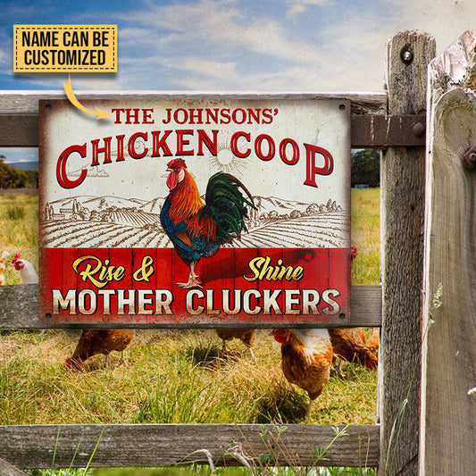 uni Customized Name Chicken Coop Rise And Shine All Printed 3D Metal Sign