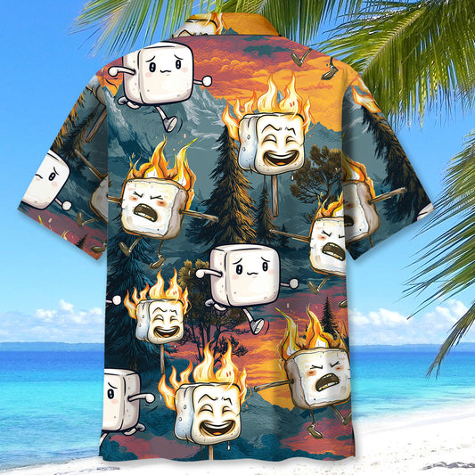 Unijames Funny Marshmallow Emotions Hawaiian Shirt