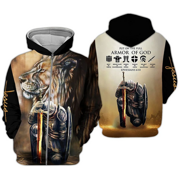Unijames Armor of God Lion Warrior 3D Hoodie