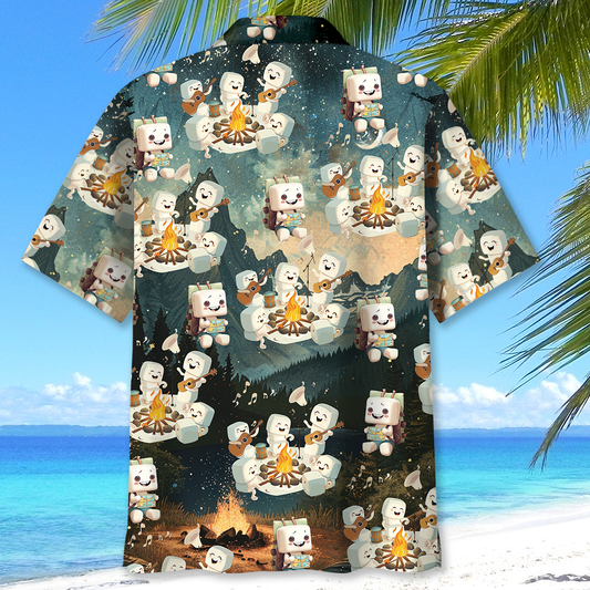 Unijames Cute Marshmallow Camping Hawaiian Shirt