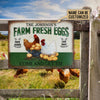 uni Customized Name Chicken Farm Fresh Eggs Green Come And Get 'Em All Printed 3D Metal Sign