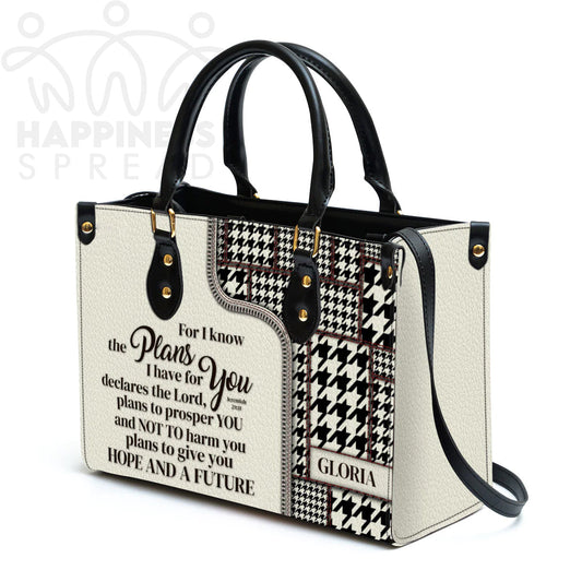 Personalized Hand Bag, For I Know The Plans I Have For You Jeremiah 29:11, Personalized Gifts, Gifts for Women.