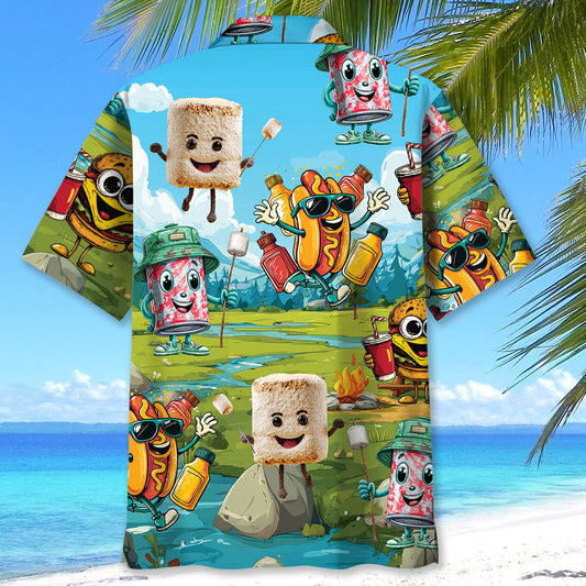 Unijames Funny Food Camping Hawaiian Shirt