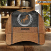 Uni Personalized Name Rustic Horse Leather Pattern Cap