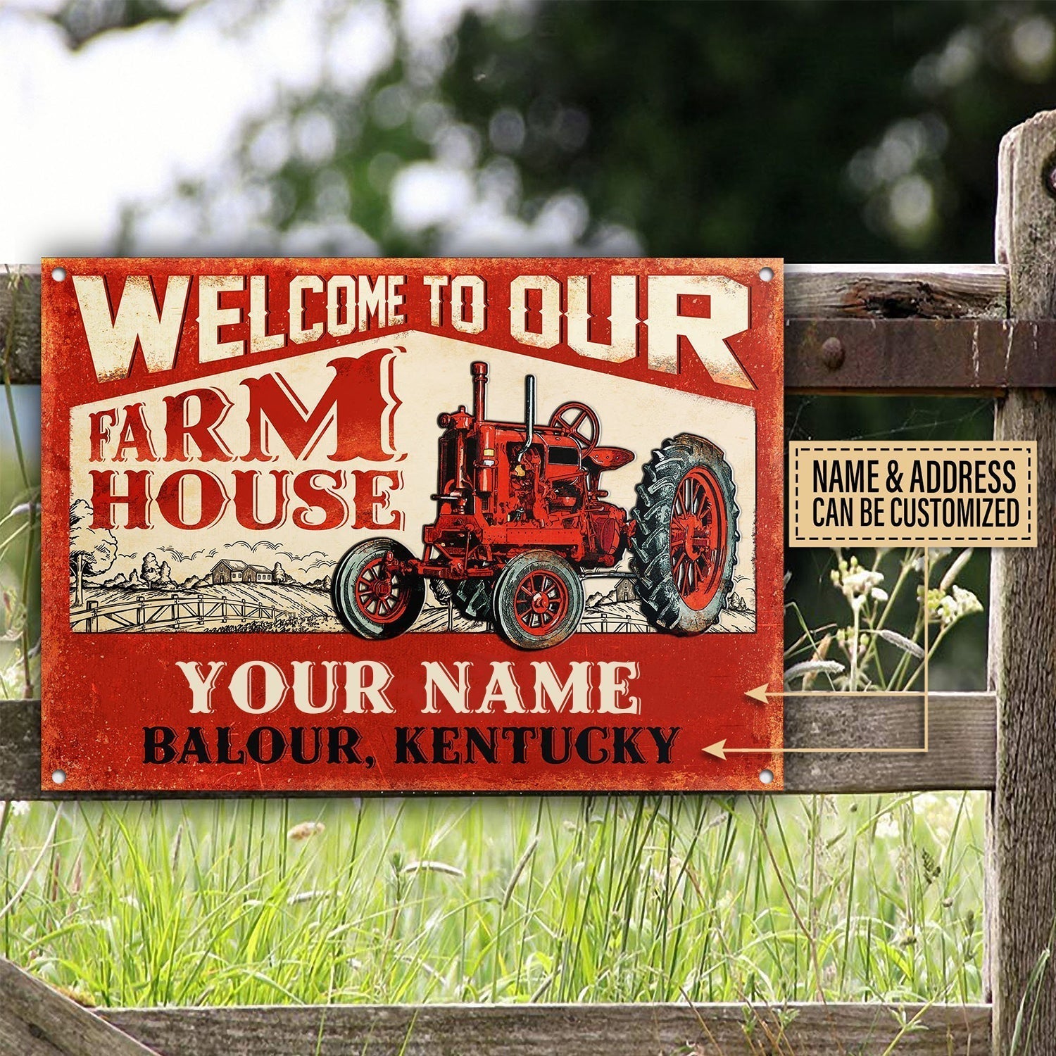 uni Customized Name Tractor Welcome To Our Farm House All Printed 3D M ...