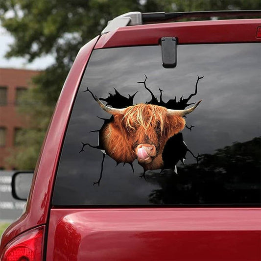 Uni Highland Broken Glass Car Decal Sticker
