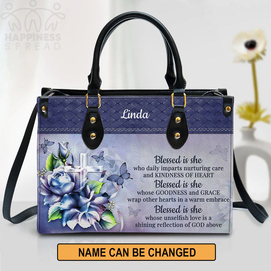 Personalized Hand Bag, Blessed Is She Who Daily Imparts Nurturing Care And Kindness Of Heart, Personalized Gifts, Gifts for Women.