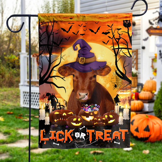 Uni Red Angus Lick Or Treat Flag