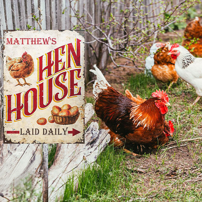 Hen Sign Personalized Chicken Hen House Daily Customized Classic Metal Signs ...