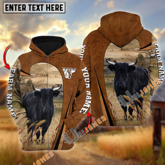 Uni Personalized Name, Farm Name Dexter Premium Brown Pattern Hoodie