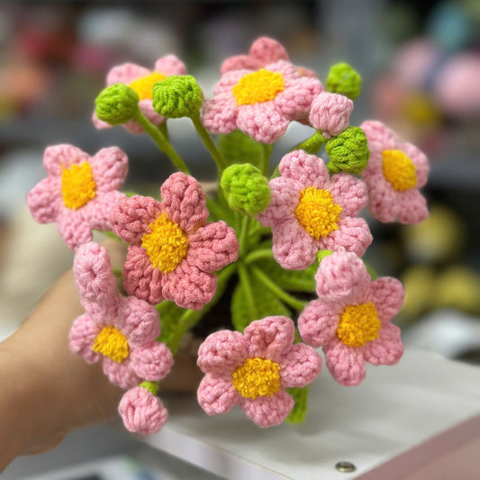 UniJames Handmade Pink Crochet Flower Pot