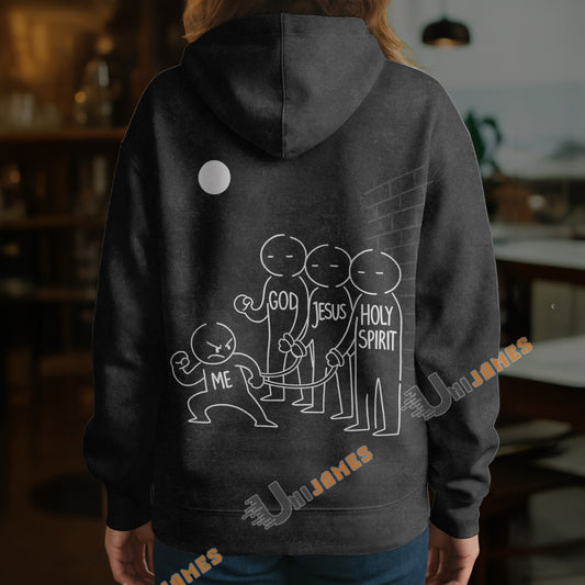 Unijames God, Jesus & Holy Spirit Hoodie – Heaven Has My Back 3D Hoodie