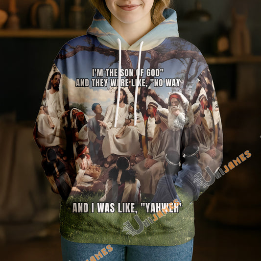 Unijames Yahweh Reaction Hoodie – Funny Jesus Meme 3D Hoodie