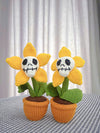 UniJames Skull Crochet Flower Pot Handmade Crochet