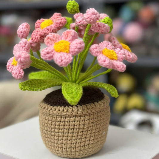 UniJames Handmade Pink Crochet Flower Pot
