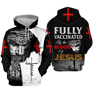 Unijames "Fully Vaccinated by the Blood of Jesus" 3D Hoodie