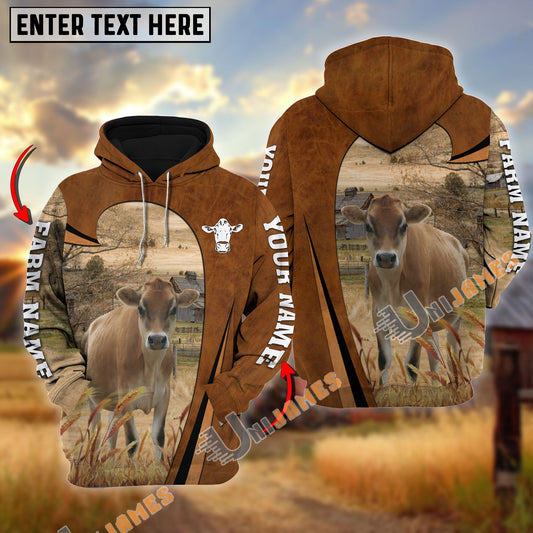 Uni Personalized Name, Farm Name Jersey Premium Brown Pattern Hoodie