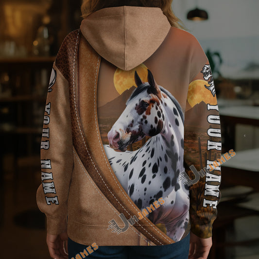 Unijames Personalized Appaloosa Horse Desert Sunset Texture Hoodie