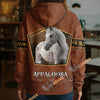 UniJames Personalized Appaloosa Horse Faux Leather 3D Hoodie