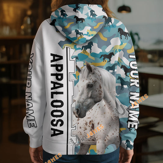 Unijames Personalized Appaloosa Horse Camouflage Hoodie