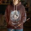 UniJames Personalized Horse Breed Horseshoe Brown Leather 3D Hoodie
