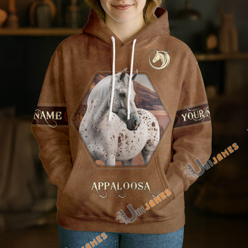 UniJames Personalized Appaloosa Horse Leather-Look Hoodie