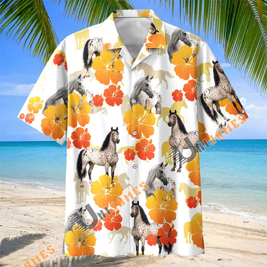 Unijames Tropical Bay Appaloosa Horse Floral Hawaiian Shirt