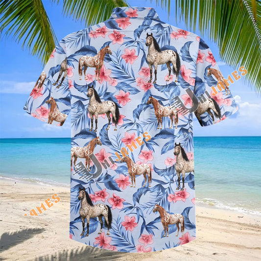 Unijames Floral Appaloosa Horse Lover Hawaiian Shirt