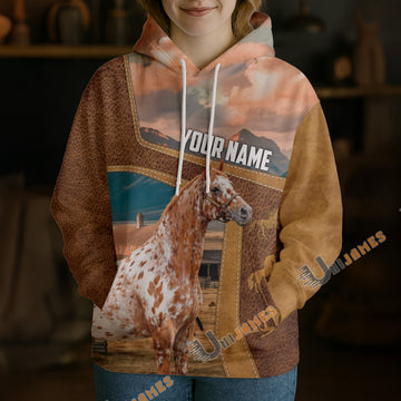 Unijames Personalized Appaloosa Horse Farm Texture Hoodie