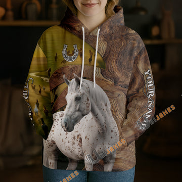 Unijames Personalized Appaloosa Horse Wood Grain Meadow Hoodie