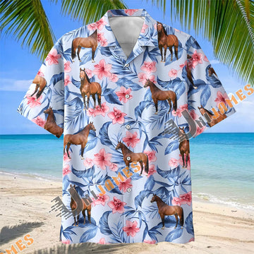 Unijames Floral American Quarter Horse Lover Hawaiian Shirt