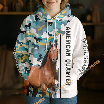 Unijames Personalized American Quarter Horse Camouflage Hoodie