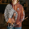 UniJames Personalized American Quarter Horse Split Faux Leather & Horseshoe 3D Hoodie