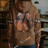 UniJames Personalized American Quarter Horse Leather-Look Hoodie