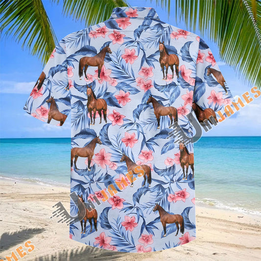 Unijames Floral American Quarter Horse Lover Hawaiian Shirt