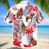 Unijames American Quarter Horse Red Hibiscus Tropical Hawaiian Shirt