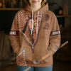 UniJames American Quarter Horse Faux Zipper Tooled Leather 3D Hoodie