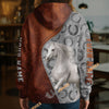 UniJames Personalized Arabian Horse Split Faux Leather & Horseshoe 3D Hoodie