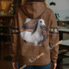 UniJames Personalized Arabian Horse Leather-Look Hoodie