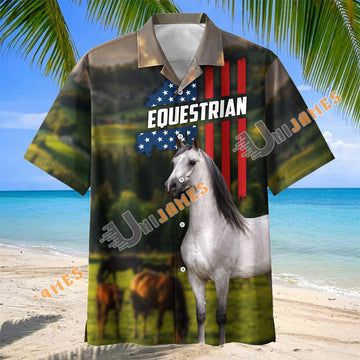 Unijames Arabian Horse Equestrian Pasture Hawaiian Shirt