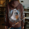 UniJames Personalized Horse Breed Horseshoe Brown Leather 3D Hoodie