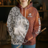 UniJames Personalized Arabian Horse Split Faux Leather & Horseshoe 3D Hoodie
