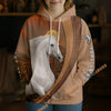 Unijames Personalized Arabian Horse Desert Sunset Texture Hoodie