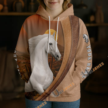 Unijames Personalized Arabian Horse Desert Sunset Texture Hoodie