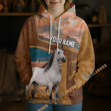 Unijames Personalized Arabian Horse Farm Texture Hoodie