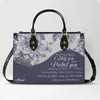 Christian Personalized Leather Handbag Flower for Women – Custom Name & Scripture |