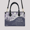 Christian Personalized Leather Handbag Flower for Women – Custom Name & Scripture |