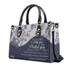 Christian Personalized Leather Handbag Flower for Women – Custom Name & Scripture |